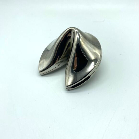 Fortune Cookie Trinket Box, Silver Plated Chinese‎ Fortune Good Luck gift - Picture 3 of 7